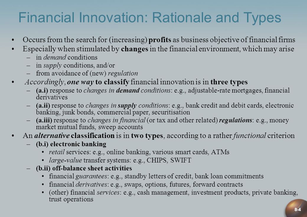 Innovations in financial products have contributed